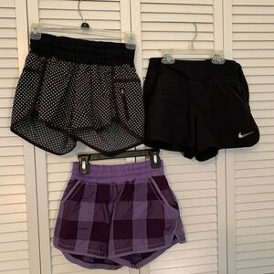 Lululemon plus Nike athletic shorts lot of 3